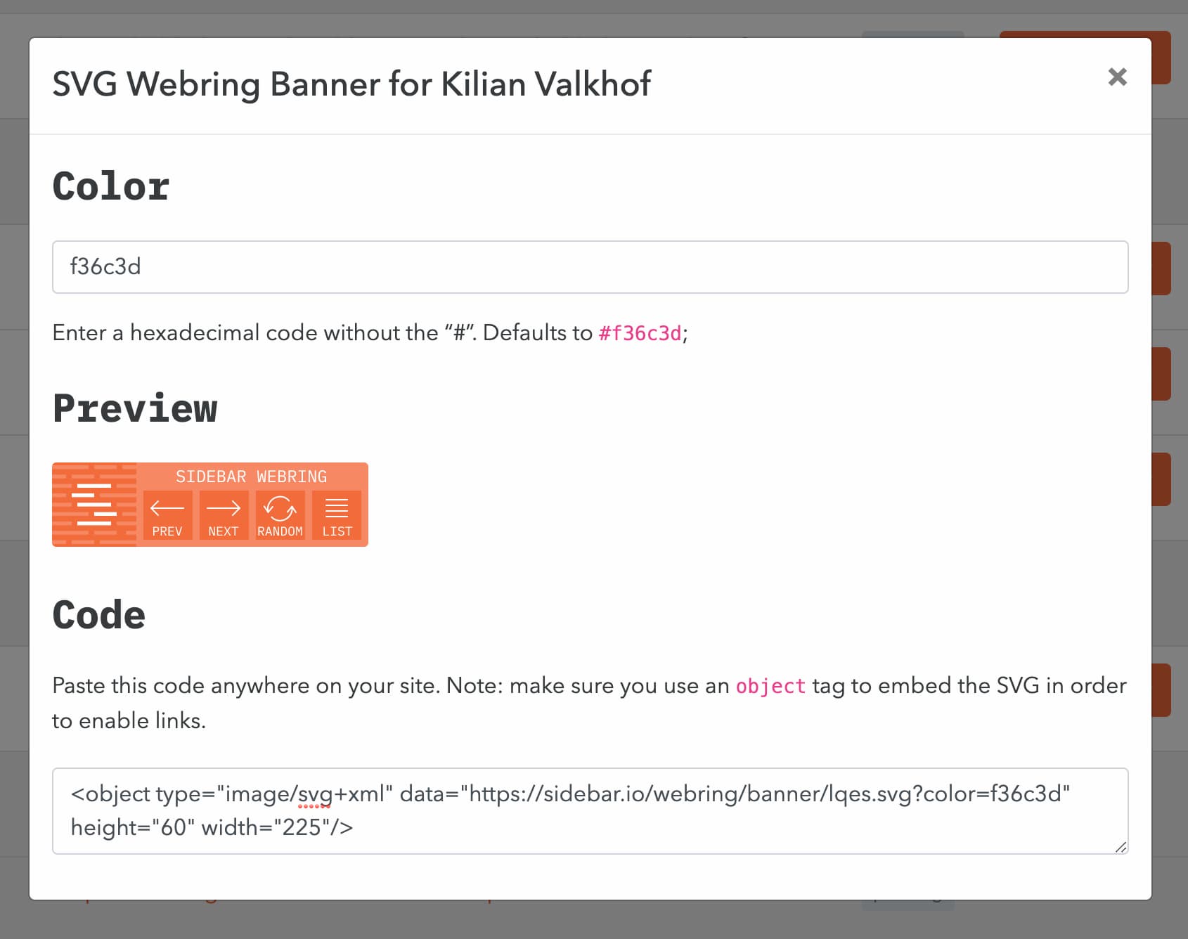 The Sidebar Webring banner (400)